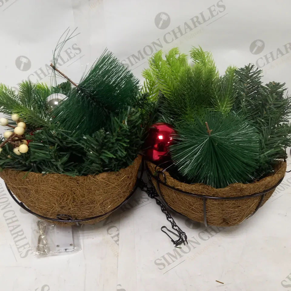 LOT OF 2 FESTIVE PLANTERS 