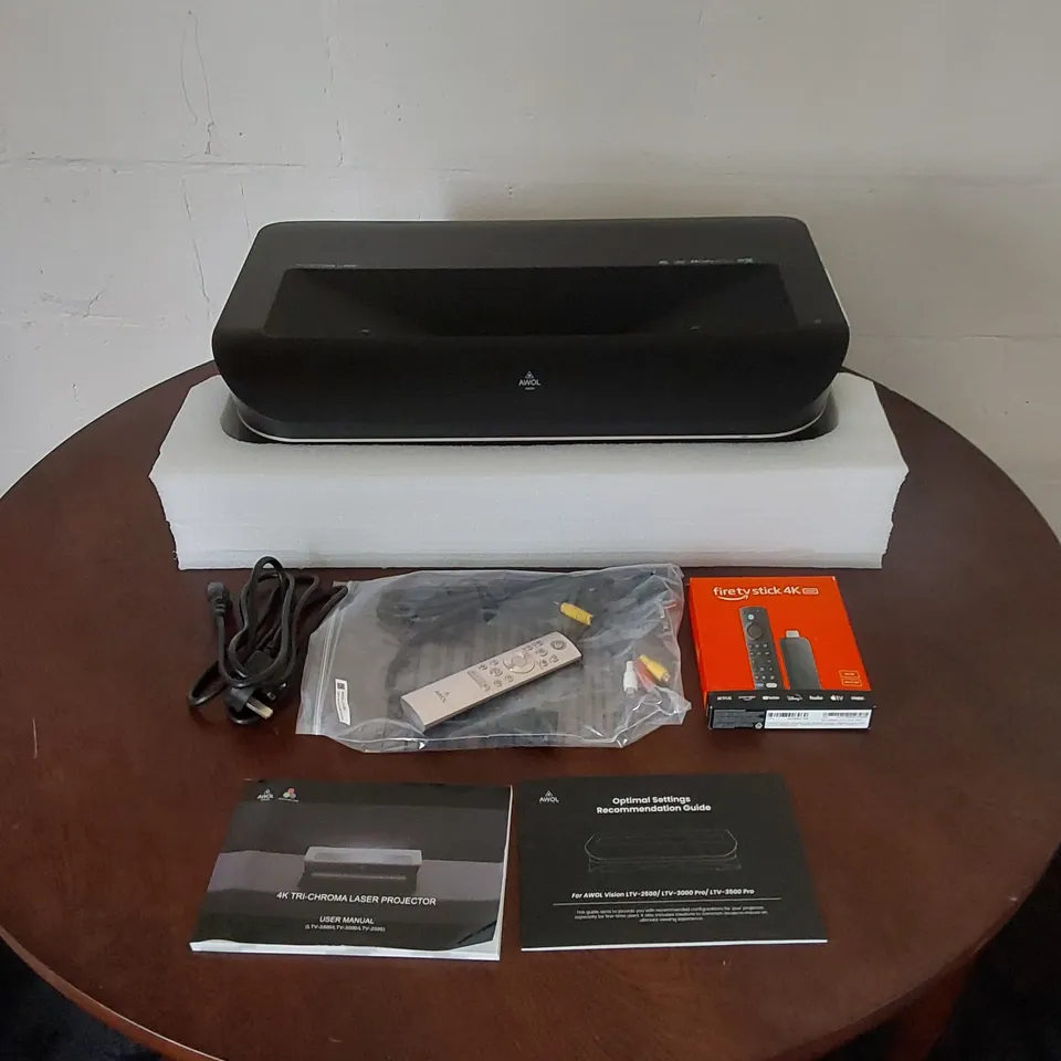 BOXED AWOL VISION LTV-3000 PRO 4K 3D RGB ULTRA SHORT THROW TRIPLE PROJECTOR WITH DOLBY VISION & ATMOS