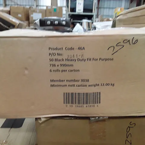 BOX CONTAINING 6 ROLLS OF 50 HEAVY DUTY BIN BAGS 