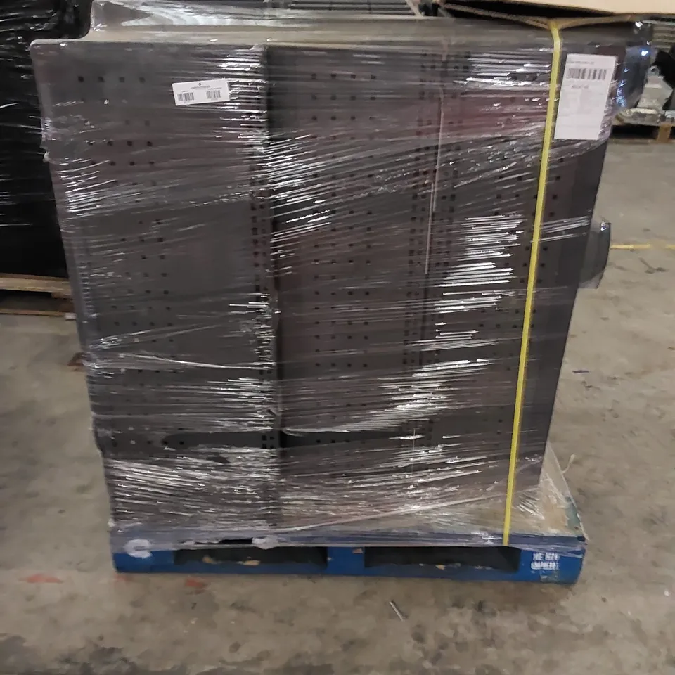 PALLET TO CONTAIN 3 X METAL WORK STORAGE RACKING WITH TUBS