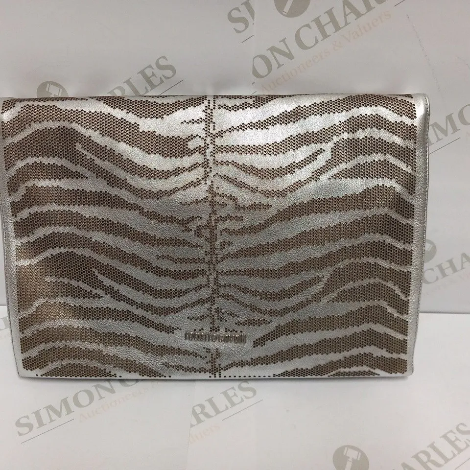 ROBERTO CAVALLI SILVER LEATHER BAG