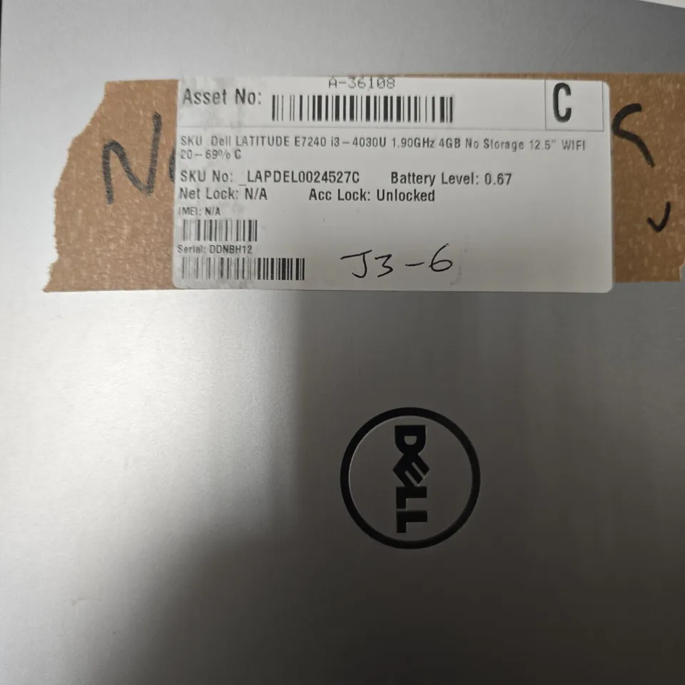 DELL LATITUDE E7240 LAPTOP – 12.5 INCH DISPLAY, I3-4030U, 4GB RAM, NO STORAGE