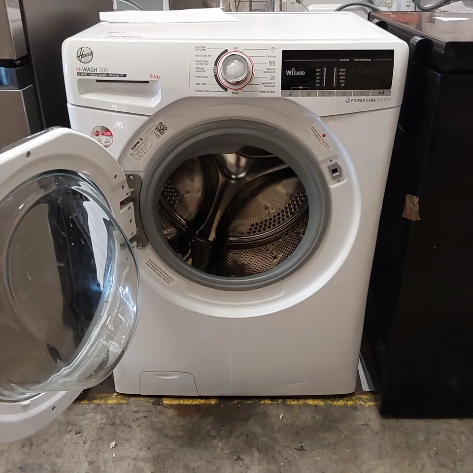 HOOVER H-WASH 300 H3WS495TACE-80 FREE STANDING WASHING MACHINE, WIFI CONNECTED, 9KG, 1400 RPM, WHITE WITH CHROME DOOR [ENERGY CLASS C]