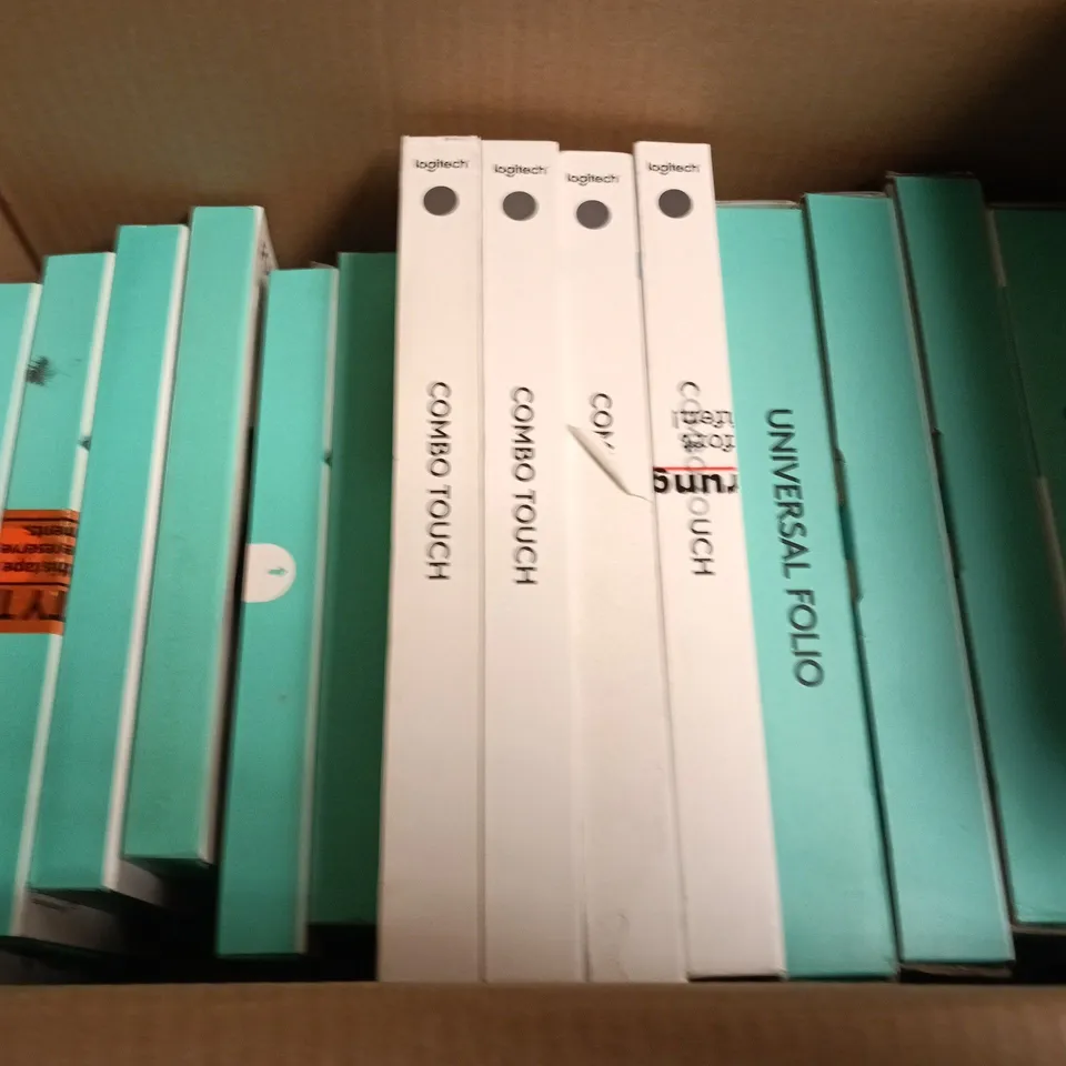 APPROXIMATELY 15 ASSORTED BOXED LOGITECH NON UK TABLET KEYBOARD CASES 
