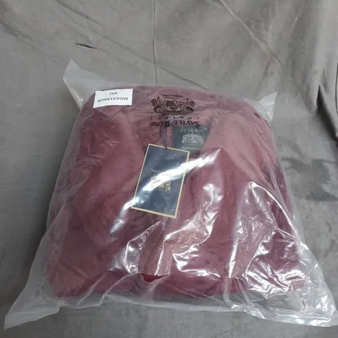 BAGGED SAVILLE ROW FLEECE DRESSING GOWN IN BURGUNDY SIZE XXL