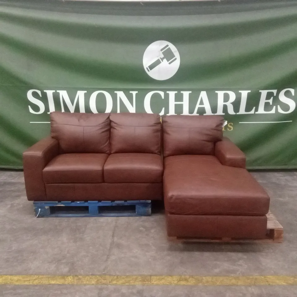 HAMPSHIRE ITALIAN LEATHER LEFT HAND 3 SEATER CHAISE RRP £1699