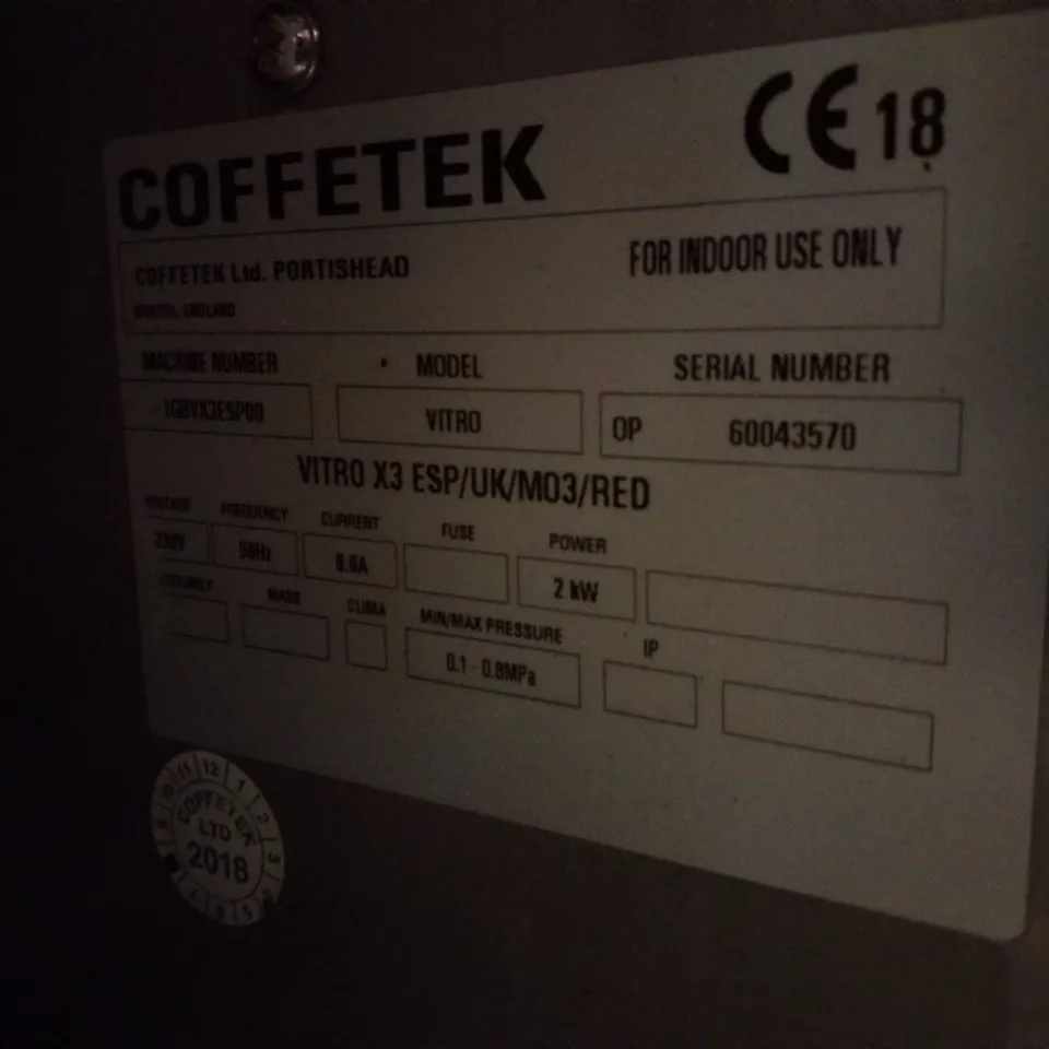 COFFEETEK VITRO X3 ESPRESSO