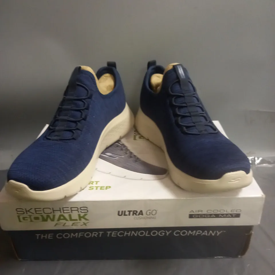 SKECHERS MEN GO WALK FLEX TRAINERS NAVY SIZE 8
