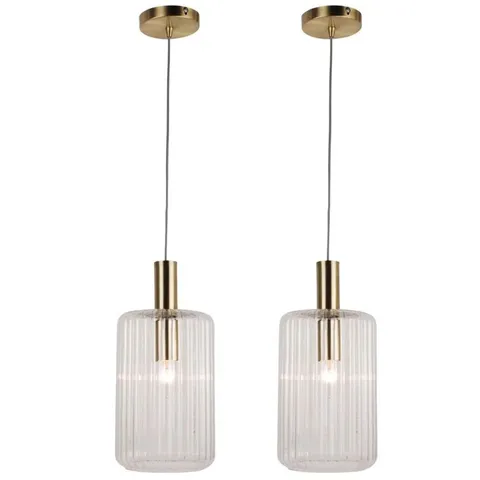 2 BOXED BURVALE 1-LIGHT SINGLE CYLINDER PENDANTS