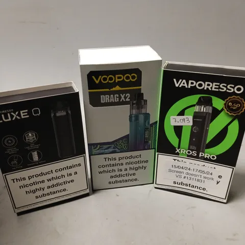 APPROXIMATELY 20 VAPES & E-CIGARETTES TO INCLUDE VAPORESSO XROS PRO, VOOPOO DRAG X2, VAPORESSO LUXE Q, ETC