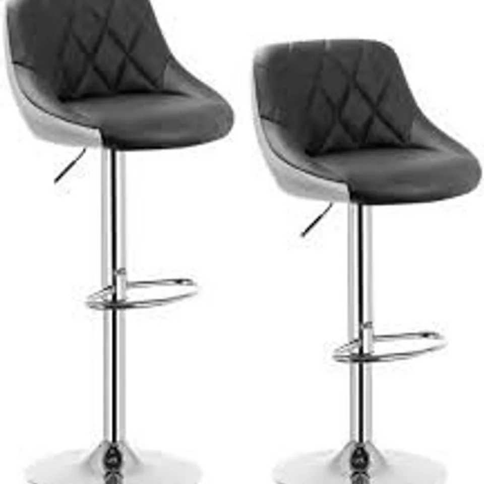 BOXED SET OF 2 WOLTU BAR STOOLS - GREY/WHITE (1 BOX)