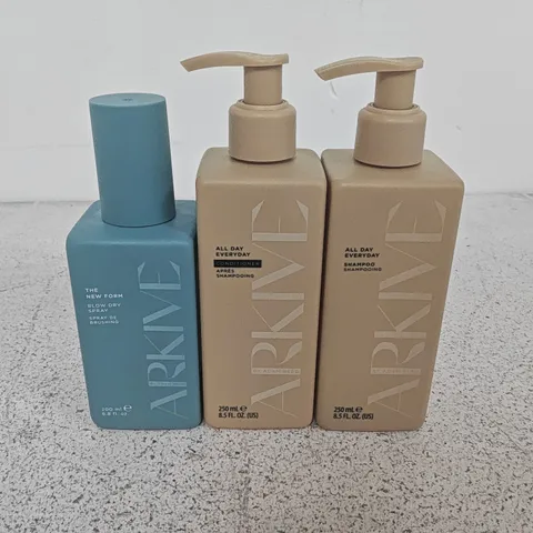 LOT OF 3 UNPACKAGED ARKIVE 3-PIECE HAIR CARE SET