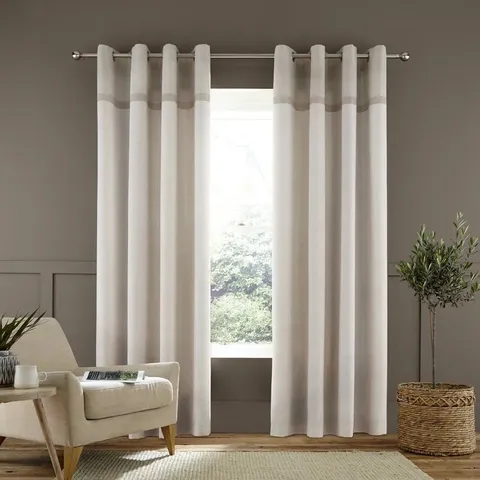 EYELET CURTAINS (SET OF 2) NATURAL