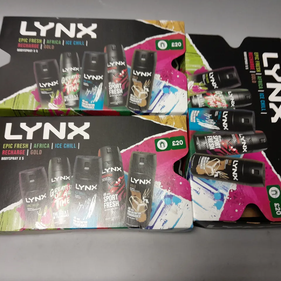 LOT OF 3 LYNX BODYSPRAY 5-PACKS