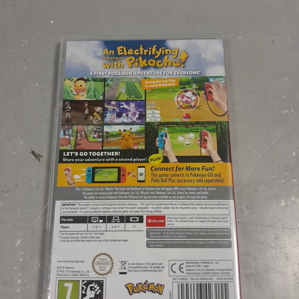 POKEMON LET'S GO PIKACHU FOR NINTENDO SWITCH 