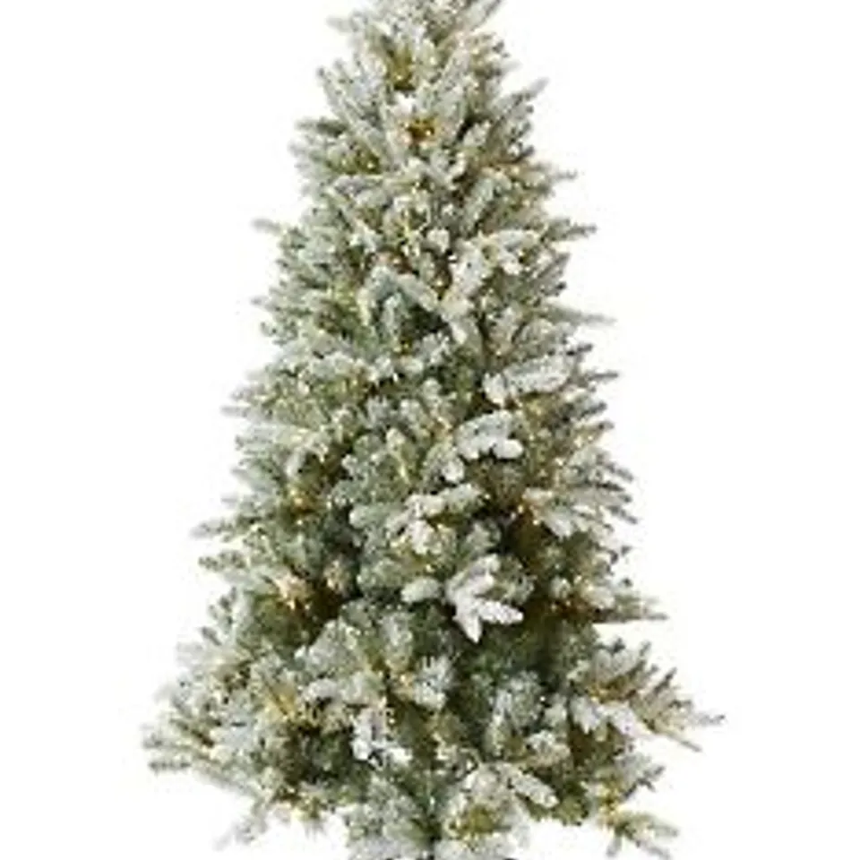 SANTA'S BEST 16 FUNCTION PRE-LIT 8FT SNOW-KISSED CHRISTMAS TREE - COLLECTION ONLY 