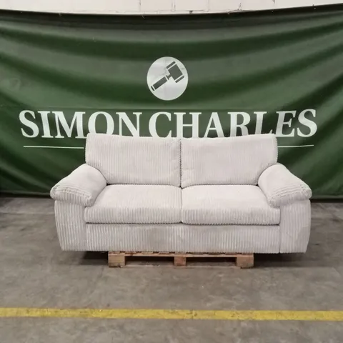 AMALFI STANDARD BACK FABRIC 3 SEATER SOFA - SILVER