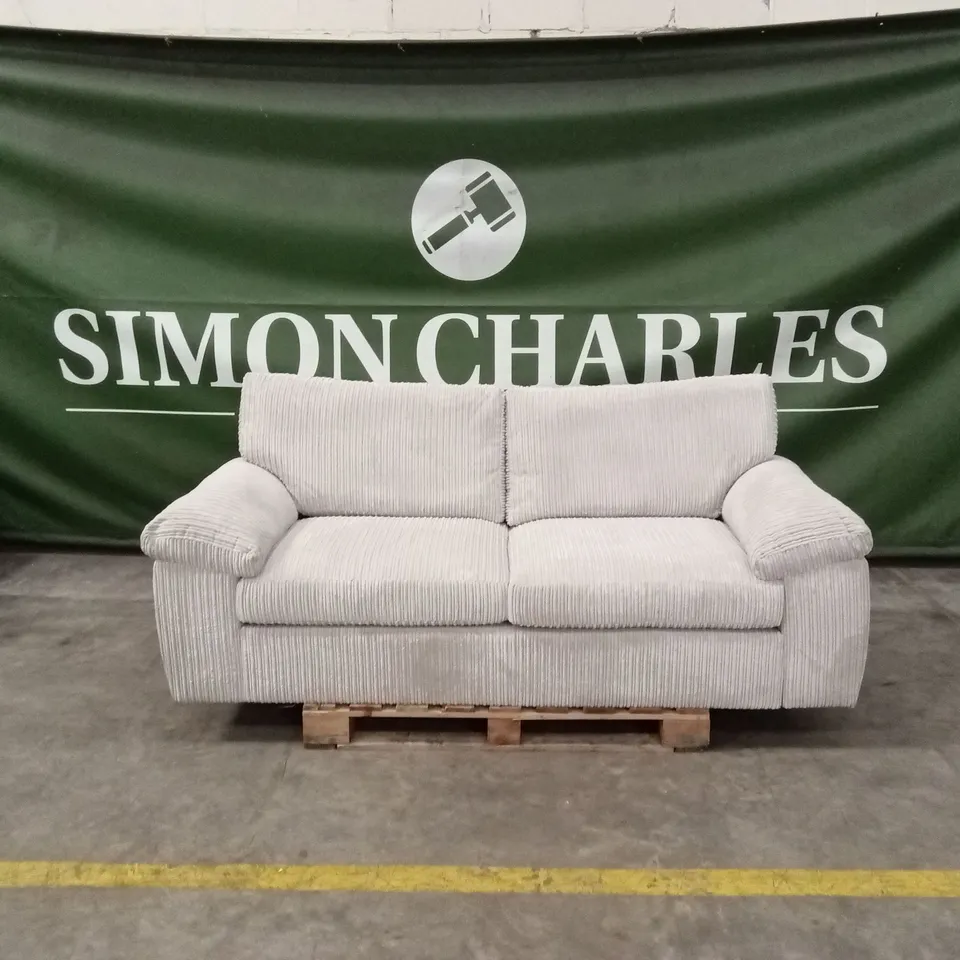 AMALFI STANDARD BACK FABRIC 3 SEATER SOFA - SILVER RRP £579