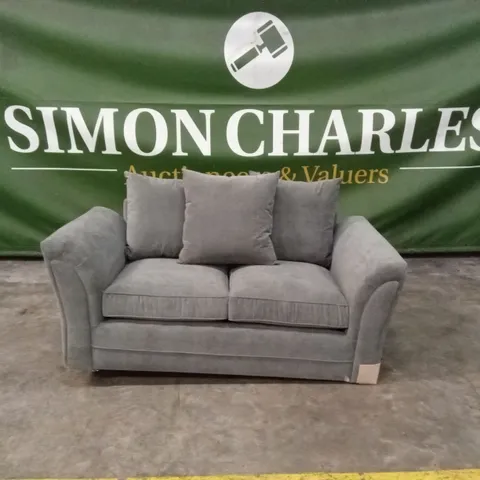 DURY FABRIC 2 SEATER SCATTER BACK SOFA - DARK GREY