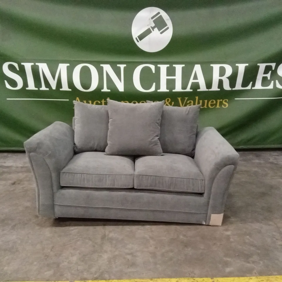 DURY FABRIC 2 SEATER SCATTER BACK SOFA - DARK GREY RRP £479