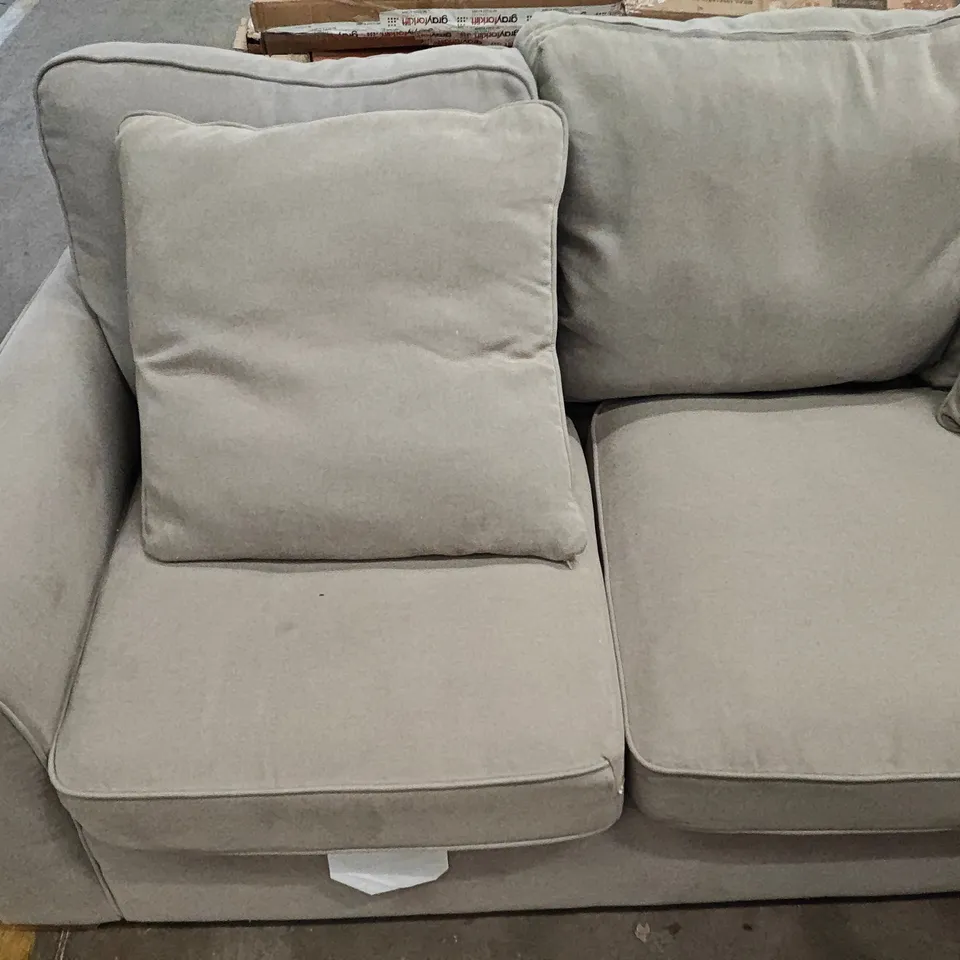 LIGHT GREY FABRIC LOUNGE SOFA WITH SCATTER CUSHIONS