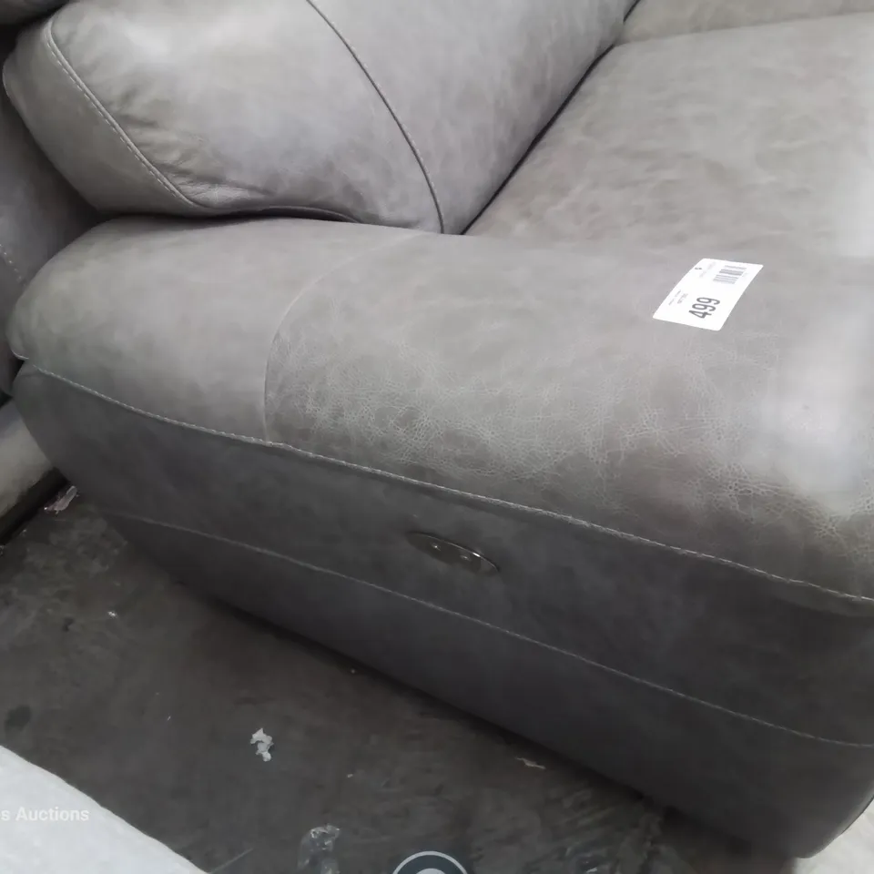 QUALITY ITALIAN DESIGNED & MANUFACTURED PATRIZO POWER RECLINING THREE SEATER SOFA FOSSIL LEATHER