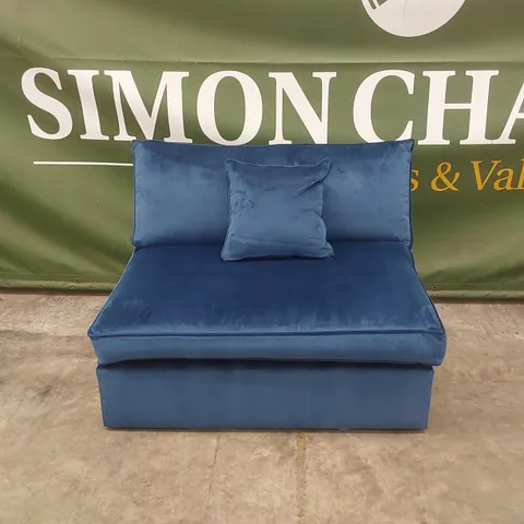 QUALITY DESIGNER WESTBURY VELVET BLUE MODULE SOFA SECTION PIECE