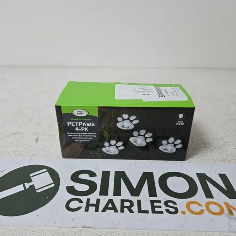 SMART SOLAR PETPAWS 4-PK – COOL WHITE OUTDOOR PAW-PRINT LIGHTS