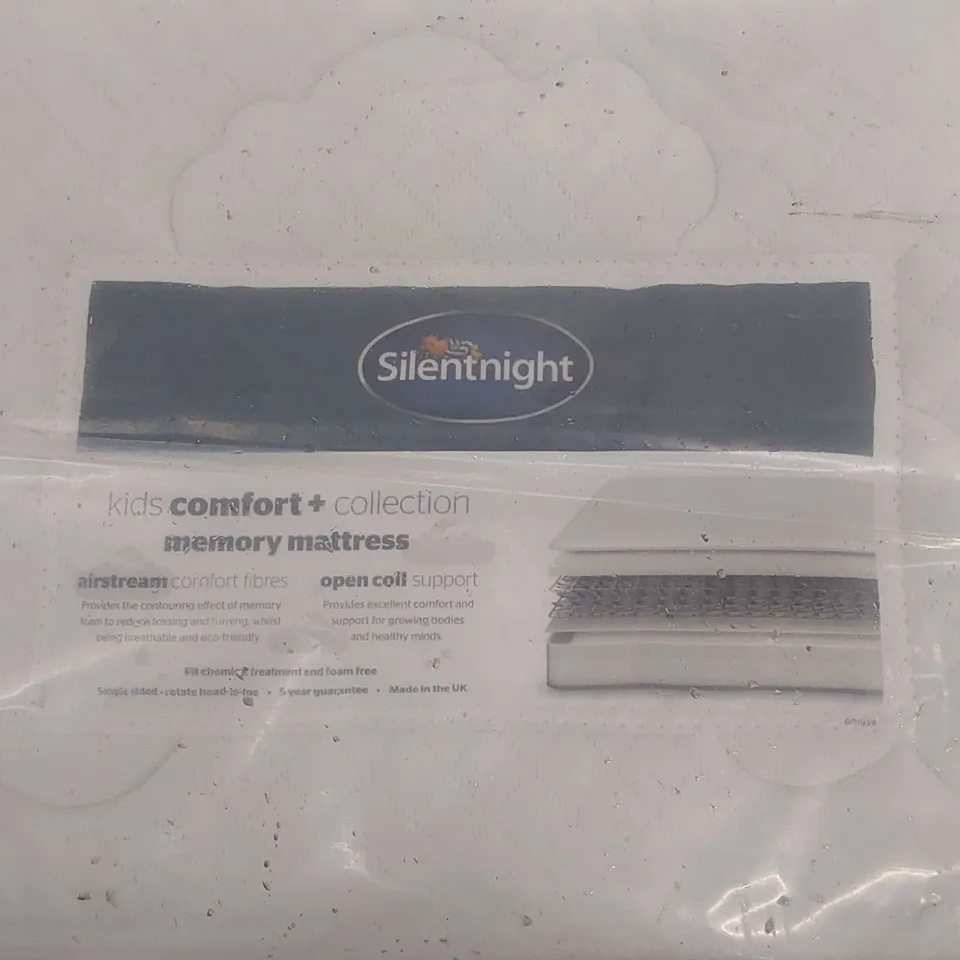 QUALITY BAGGED SILENTNIGHT 90cm SINGLE KIDS COMFORT OPEN COIL MEMORY MATTRESS