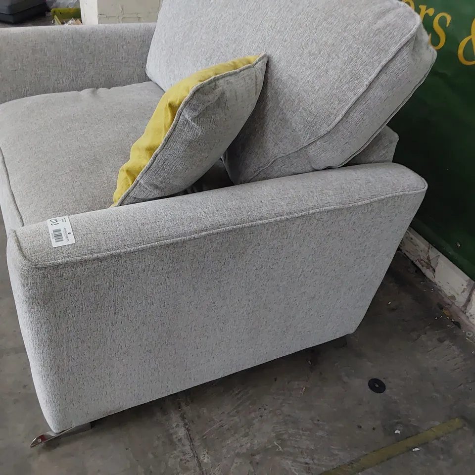 DESIGNER EASY CHAIR GREY FABRIC 
