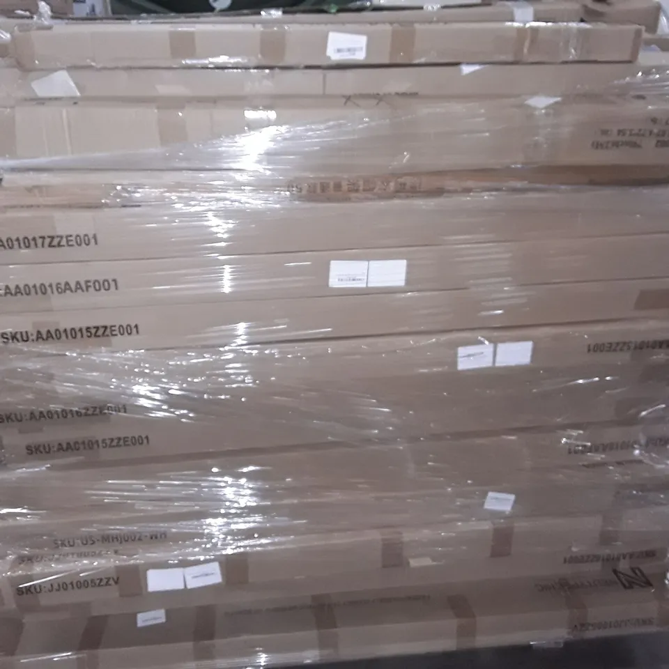 UNPROCESSED PALLET OF ASSORTED ITEMS TO INCLUDE ARTIFICIAL FLOWERS, CLOTHES DRYING RACK, FULL LENGTH MIRRORS AND CURTAIN ROD