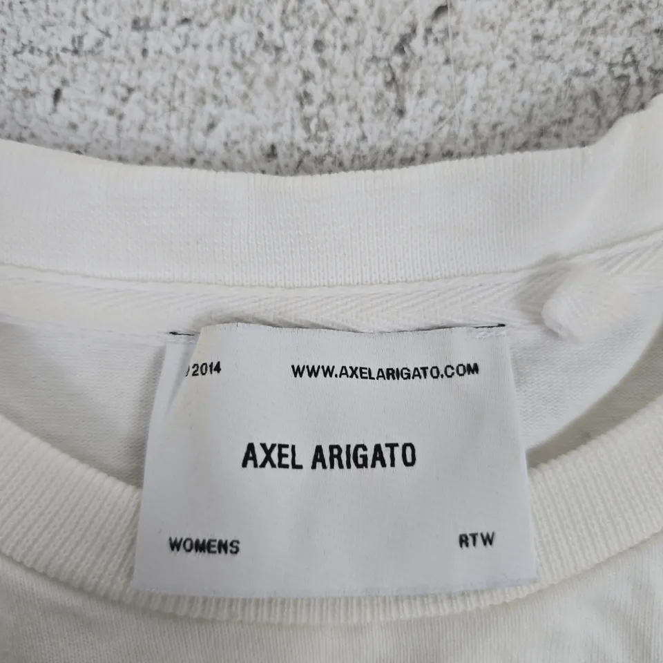 AXEL ARIGATO WHITE COTTON T-SHIRT – WOMEN'S, UK SIZE M