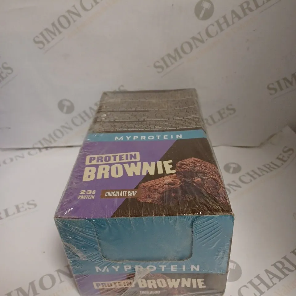 SEALED MYPROTEIN CHOCOLATE CHIP BROWNIE BARS - 12 X 75G