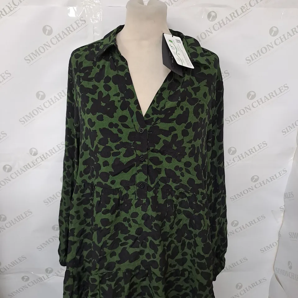 WOMENS FLORAL PRINT TIERED TUNIC SIZE 16