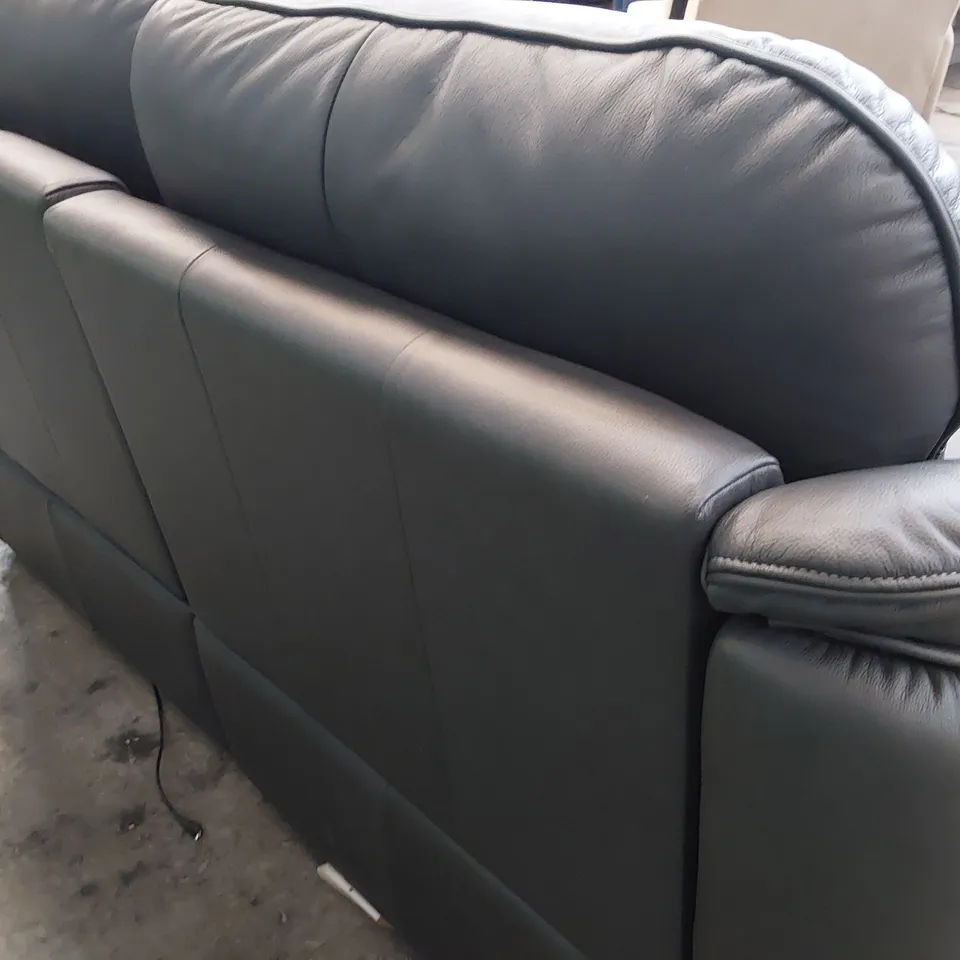 QUALITY BRITISH DESIGNER G PLAN JACKSON POWER RECLINING THREE SEATER SOFA KENSINGTON PETROL BLUE LEATHER 