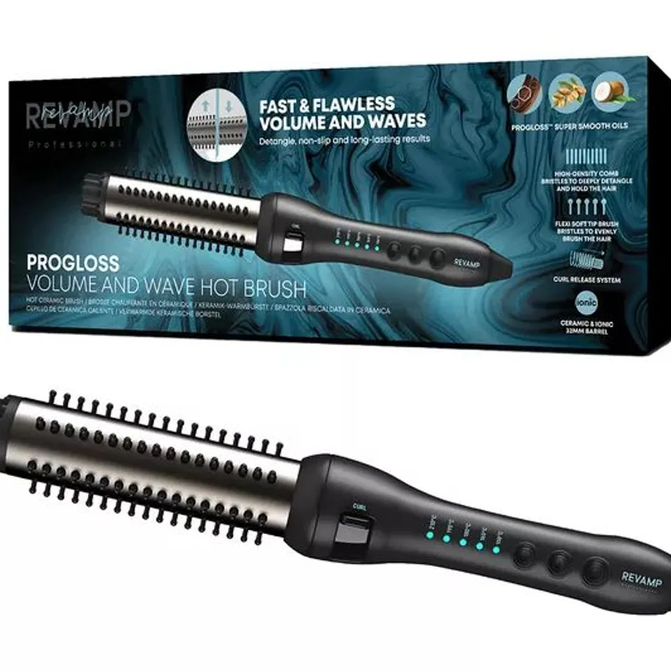 BOXED REVAMP PROGLOSS VOLUME & WAVE HOT CERAMIC BRUSH
