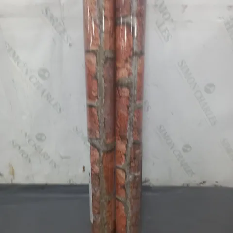 BOX OF APPROXIMATELY 10 ROLLS OF BRICK EFFECT WALLPAPER