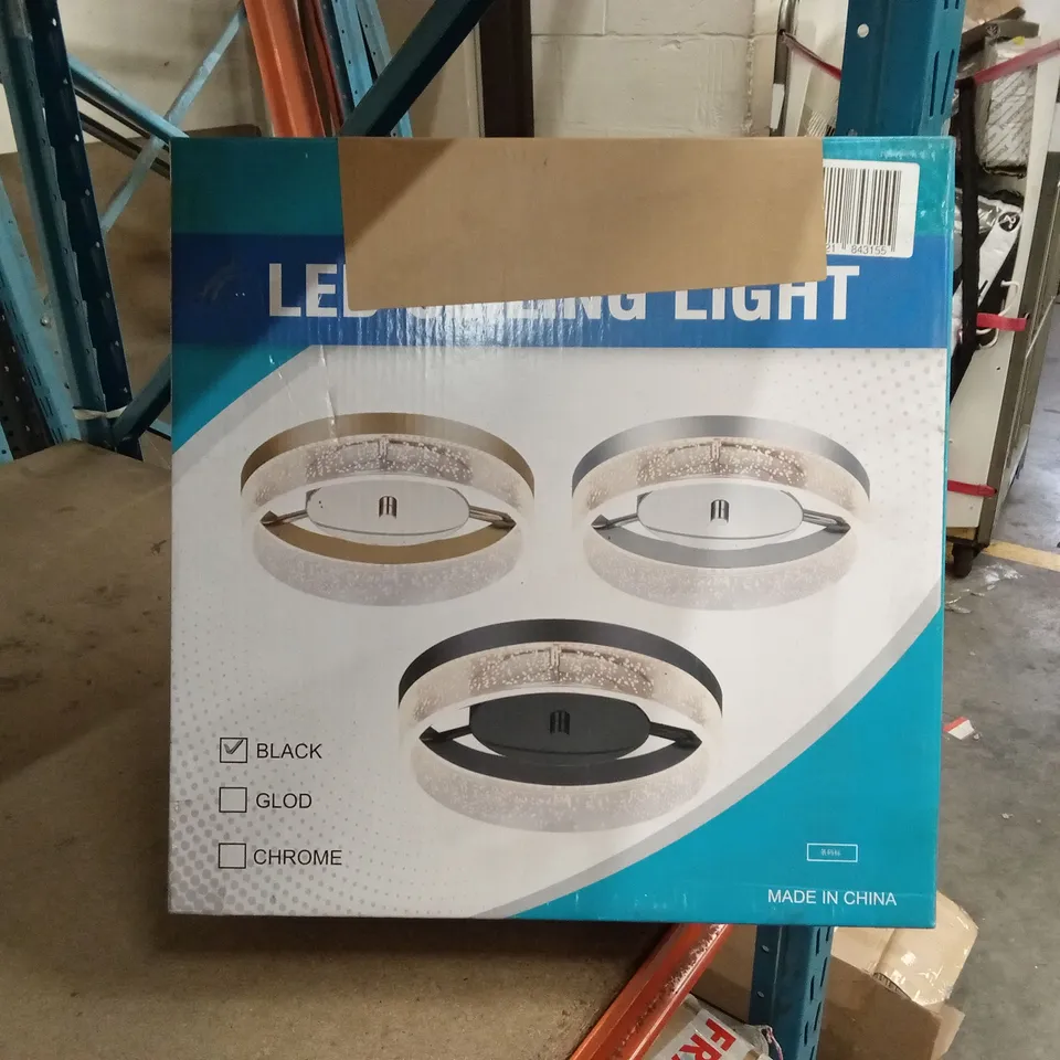 BOXED 1-LIGHT 29.6cm LED FLUSH MOUNT - BLACK (1 BOX)