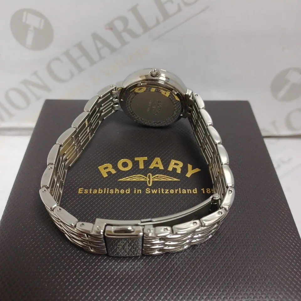 BOXED ROTARY WATCH - STAINLESS STEEL - MINERAL GLASS - WATER RESISTANT 50M. 