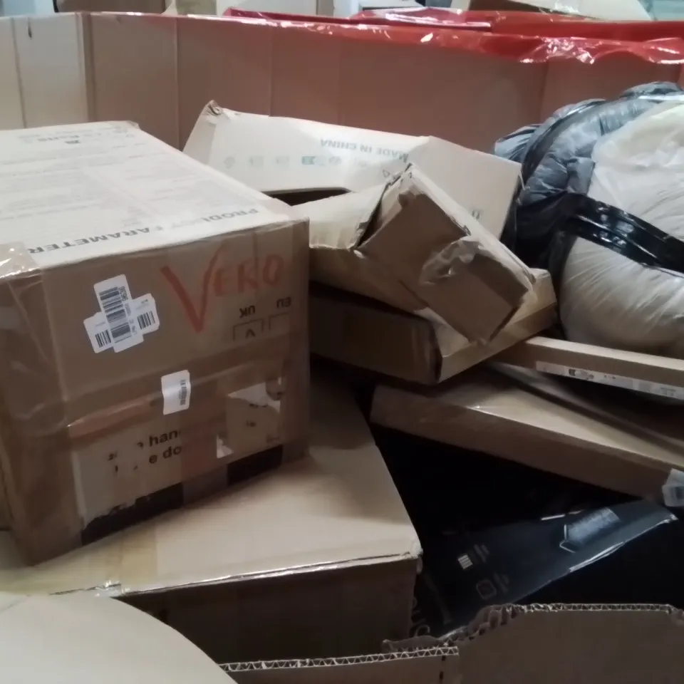 PALLET OF ASSORTED HOUSEHOLD GOODS AND PRODUCTS TO INCLUDE;AIR COOLER,SHOWER MIXER SET,CEILING FAN WITH LIGHT