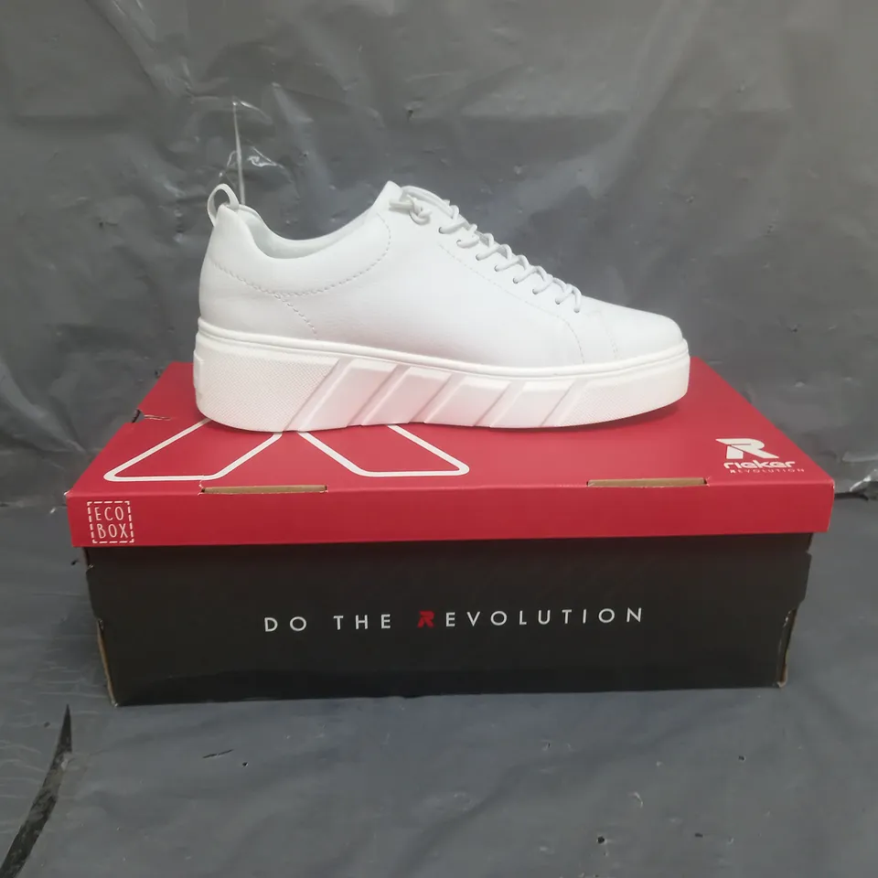 RIEKER CHUNKY PLATFORM TRAINERS WHITE SIZE 5