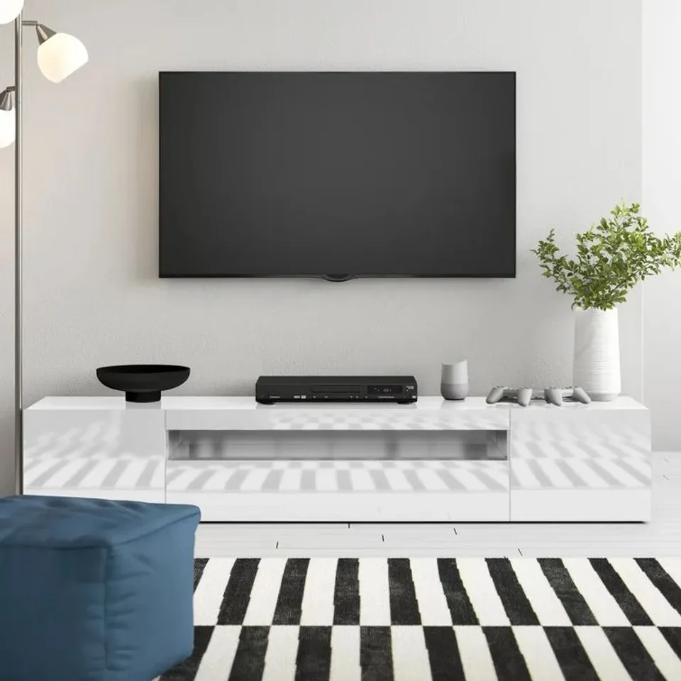 BOXED MARIELLA TV STAND FOR TVS UP TO 88" - WHITE (1 BOX)