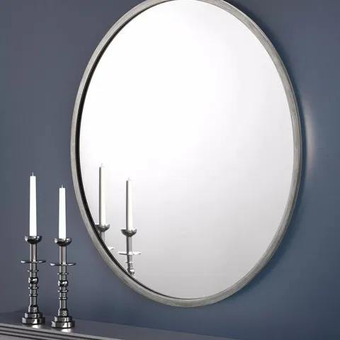 JULIAN BOWEN OCTAVE ROUND MIRROR IN PEWTER