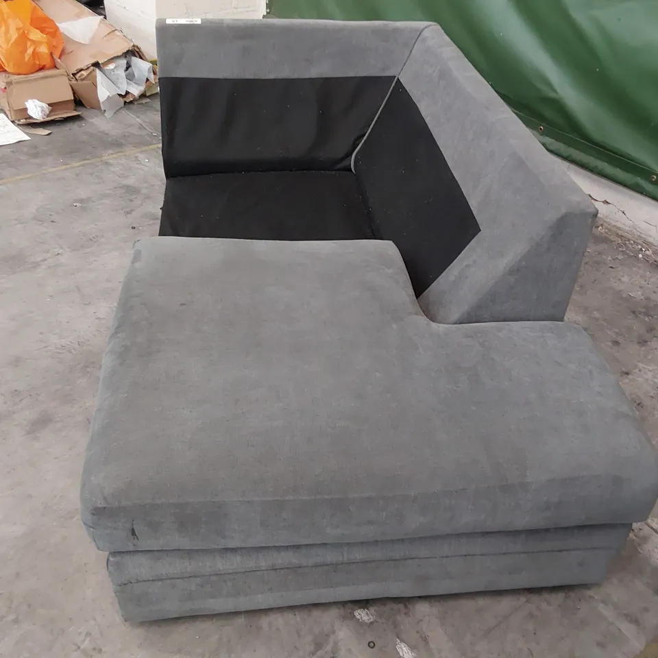 QUALITY DESIGNER CHAISE SOFA GREY FABRIC