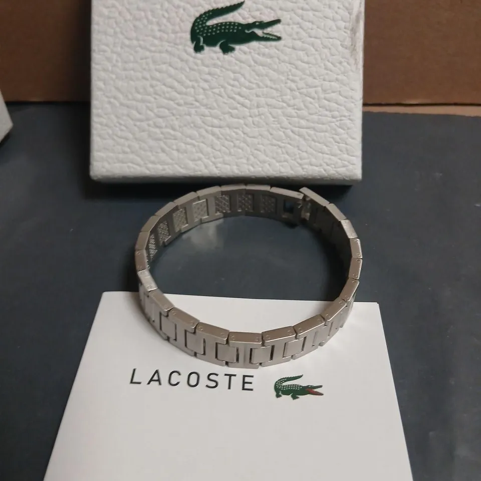 LACOSTE STAINLESS STEEL LINK BRACELET – BOXED