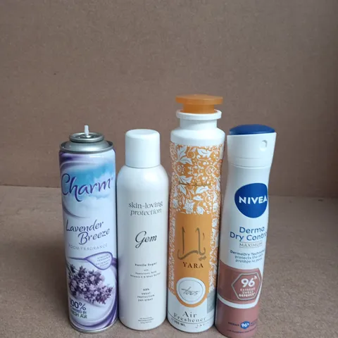 APPROXIMATELY 15 ASSORTED AEROSOLS TO INCLUDE NIVEA , FEBREEZE AND GEM