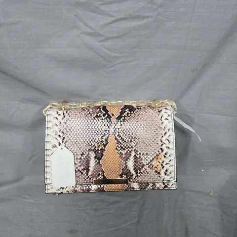 SNAKE PRINT HANDBAG WITH CHAIN STRAP 