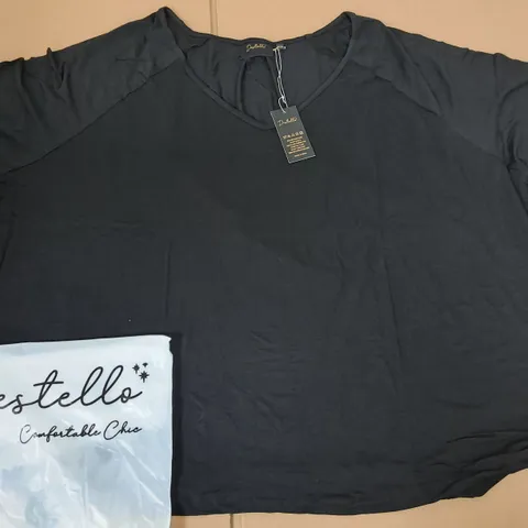 LOT OF 11 BRAND NEW DESTELLO BLACK V-NECK TOPS - UK 24