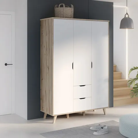 BOXED ASHBURN 3 DOOR WARDROBE (4 BOXES)