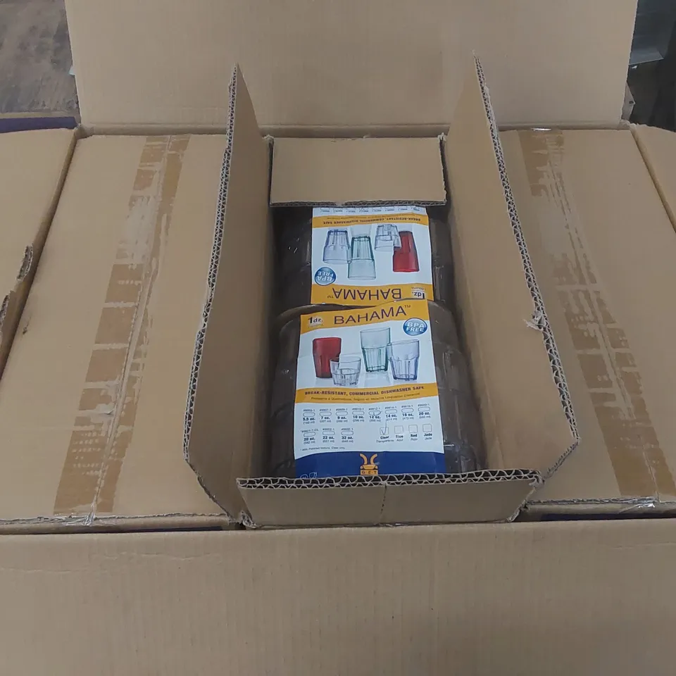 APPROXIMATELY 70x BRAND NEW BOXED BAHAMA CLEAR TUMBLERS